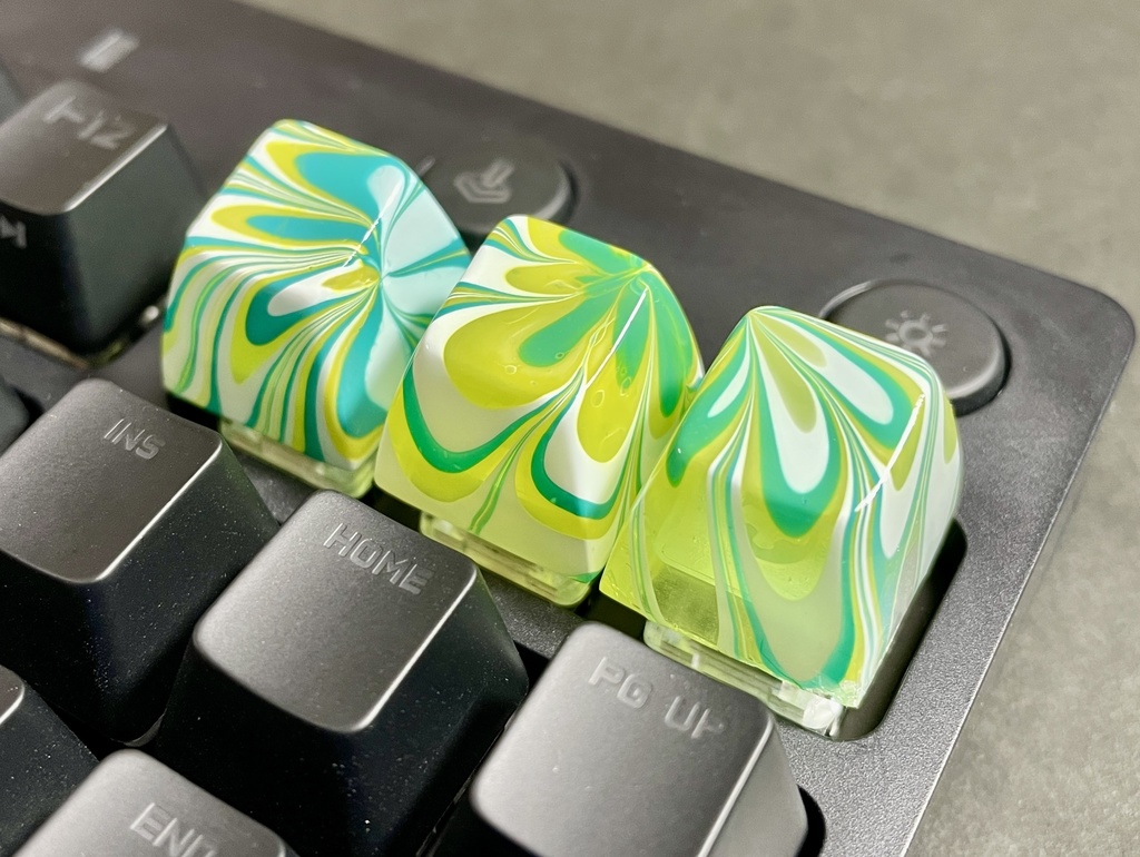 トリコマーブルキーキャップvol.1_R2(黄、緑、白)