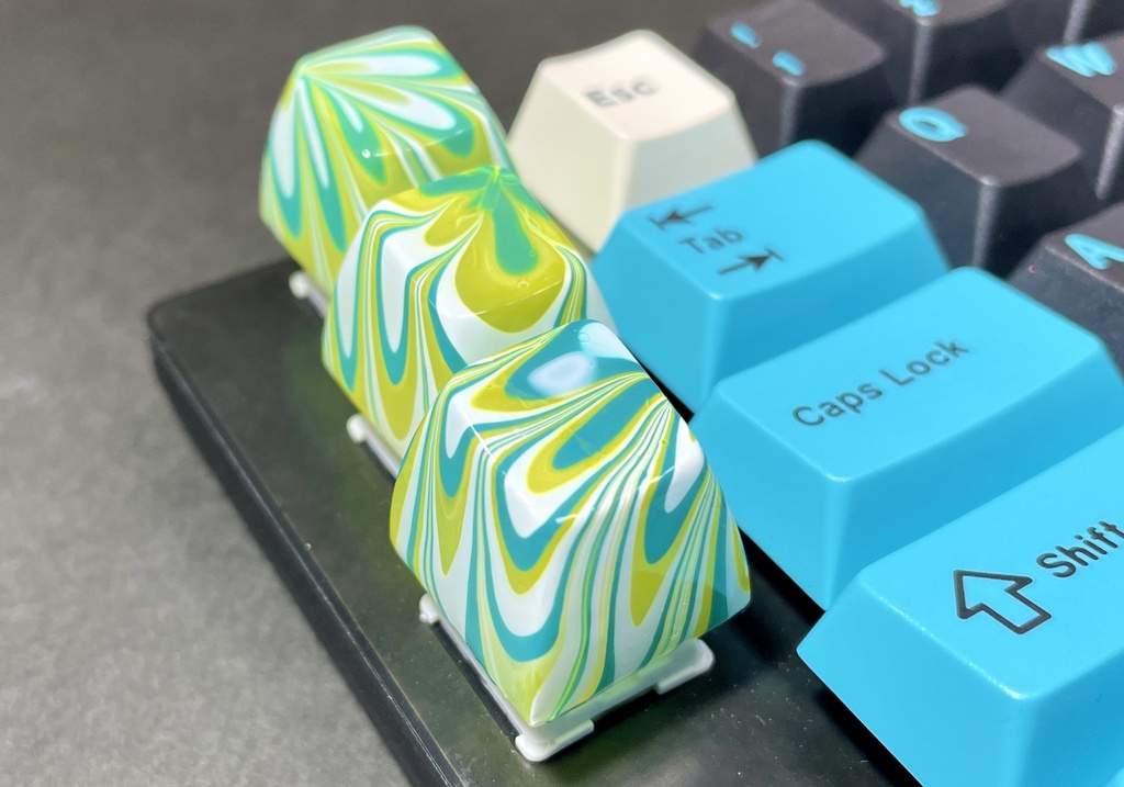 トリコマーブルキーキャップvol.1_R2(黄、緑、白)