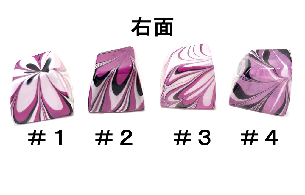 トリコマーブルキーキャップvol.1_R2(白、黒、ピンク)