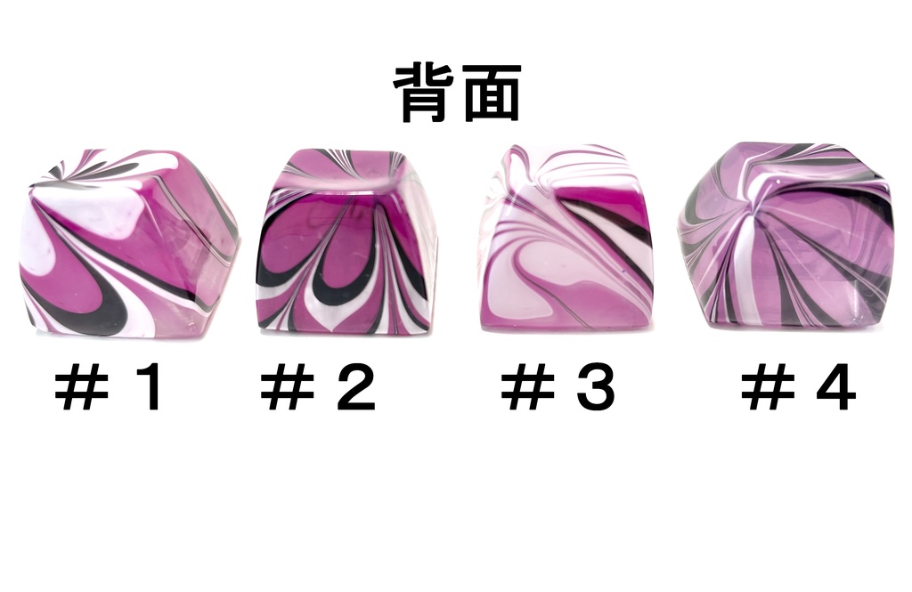 トリコマーブルキーキャップvol.1_R2(白、黒、ピンク)