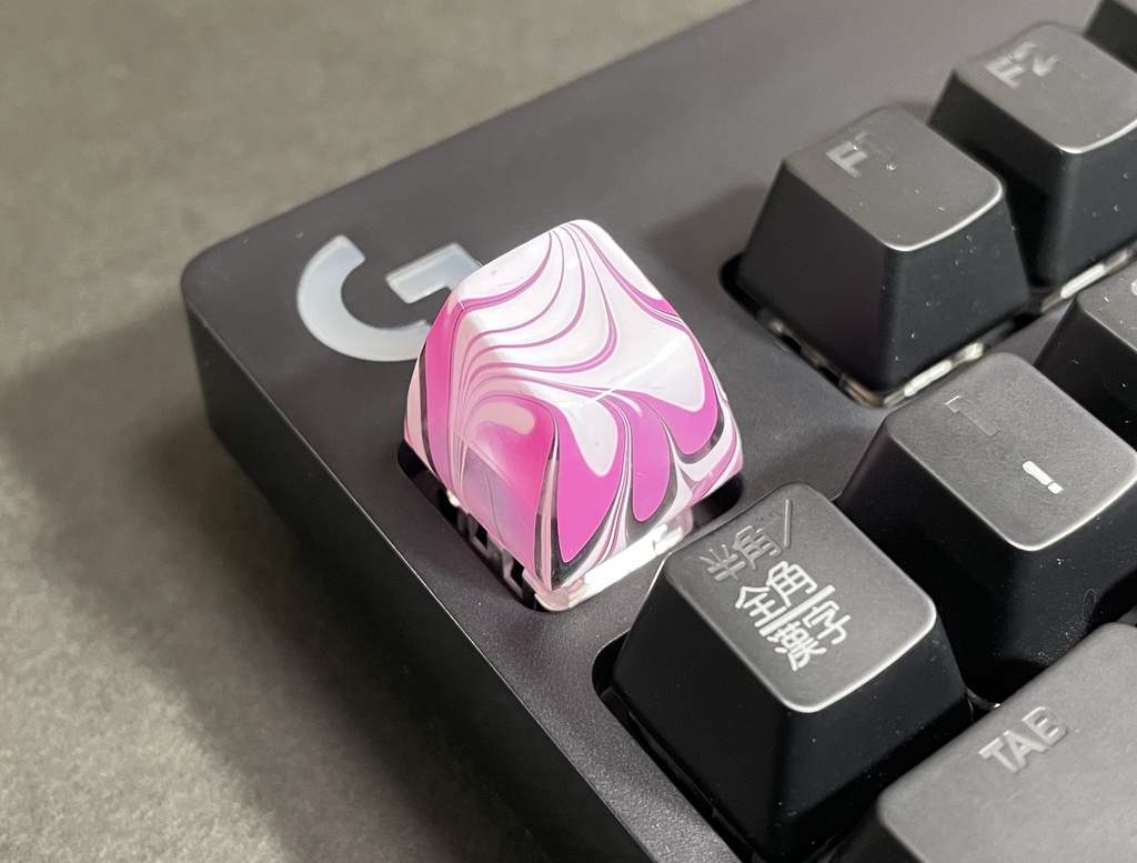 トリコマーブルキーキャップvol.1_R2(白、黒、ピンク)