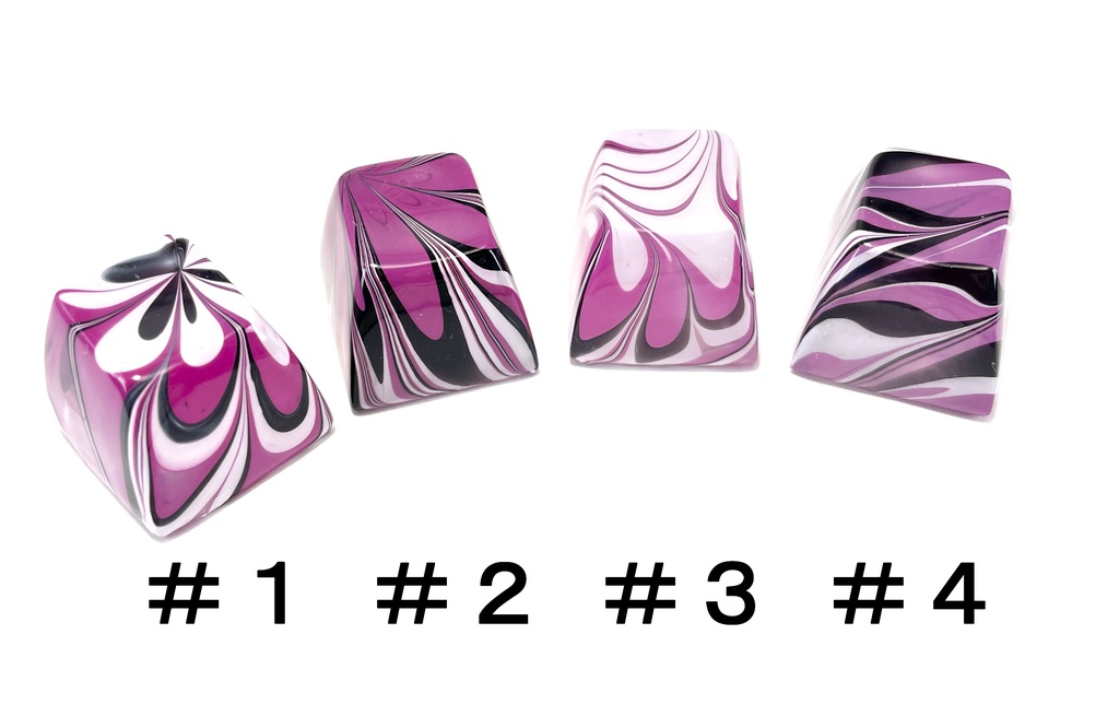 トリコマーブルキーキャップvol.1_R2(白、黒、ピンク)