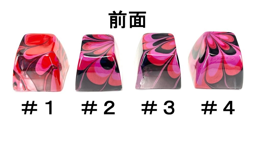 トリコマーブルキーキャップvol.1_R2(黒、赤、ピンク)