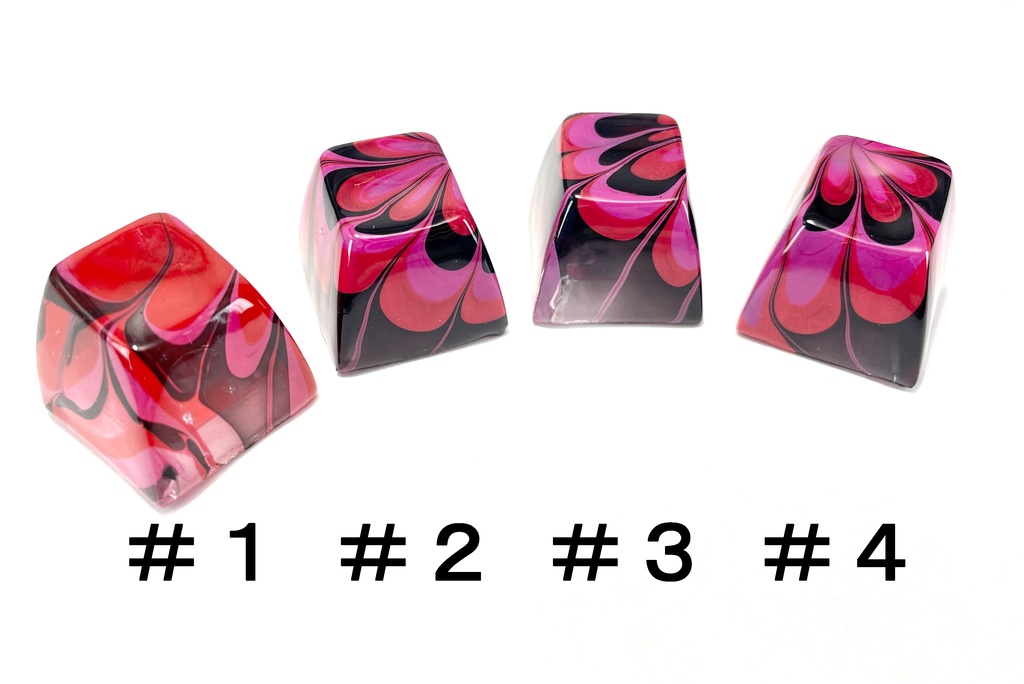 トリコマーブルキーキャップvol.1_R2(黒、赤、ピンク)