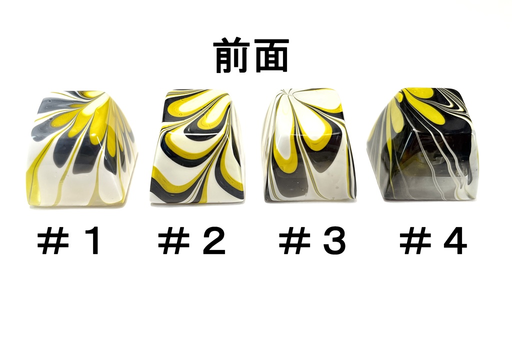 トリコマーブルキーキャップvol.1_R2(黄、黒、白)