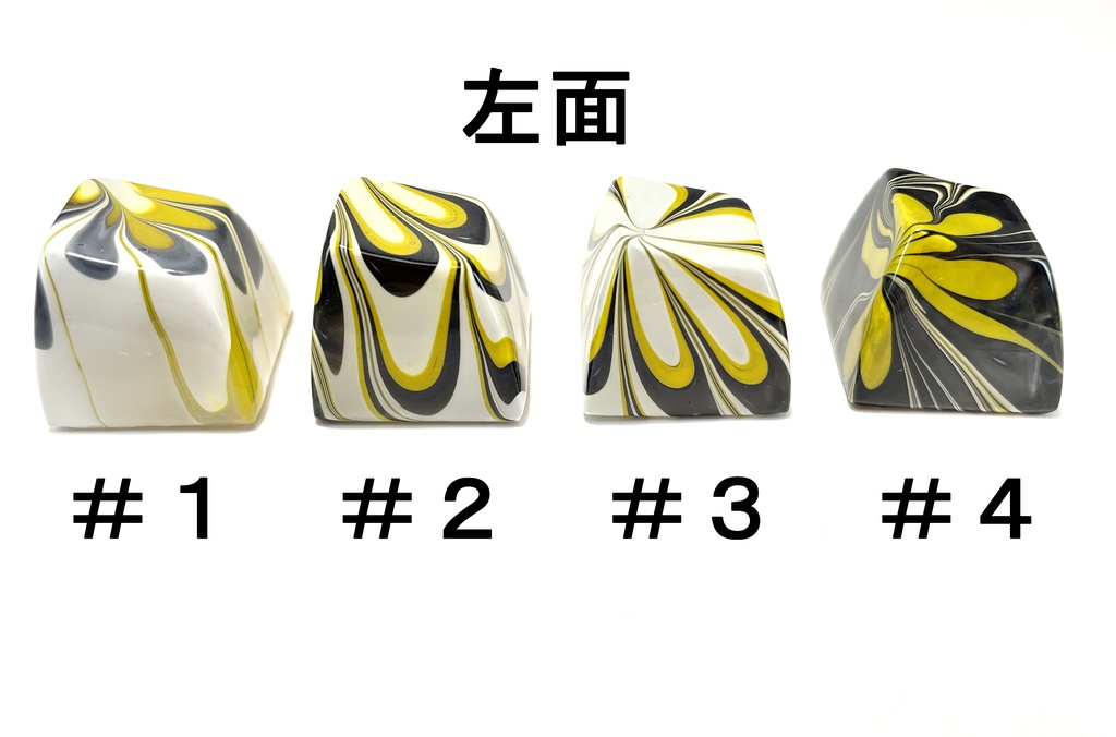トリコマーブルキーキャップvol.1_R2(黄、黒、白)