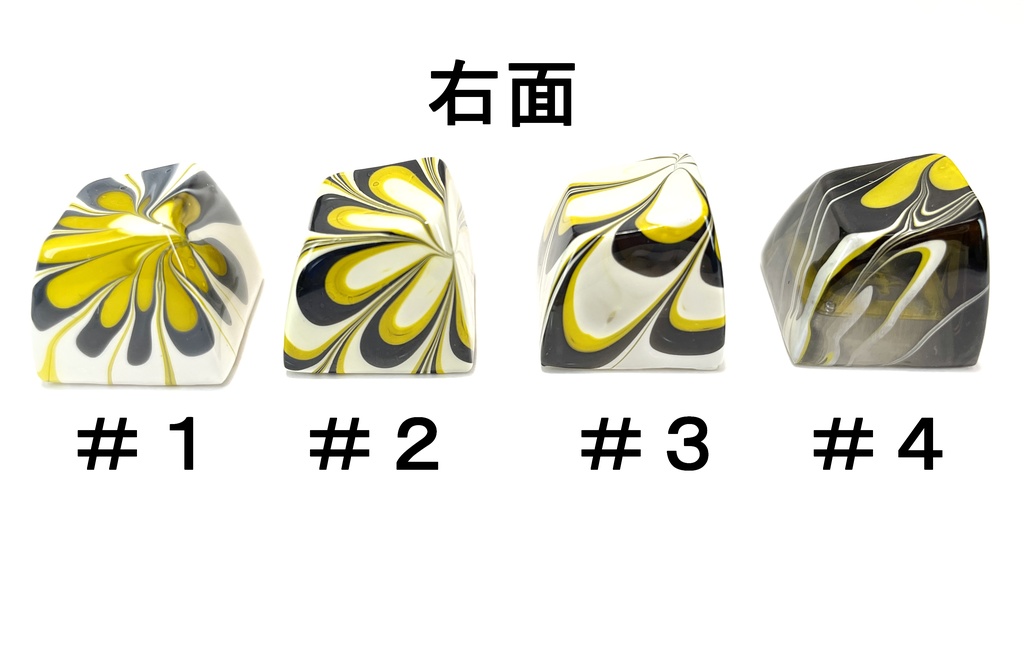 トリコマーブルキーキャップvol.1_R2(黄、黒、白)