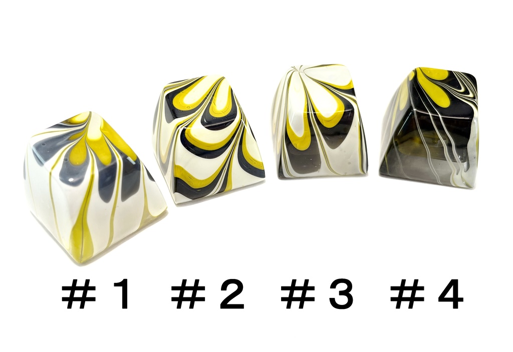 トリコマーブルキーキャップvol.1_R2(黄、黒、白)