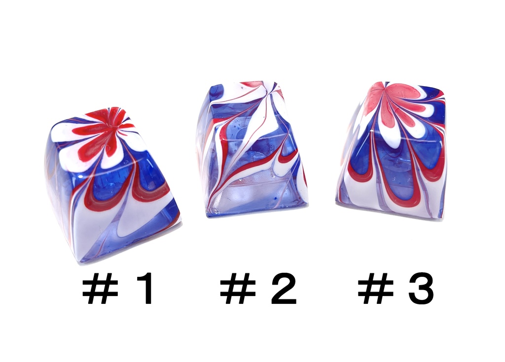 トリコマーブルキーキャップvol.1_R2(白、赤、青)