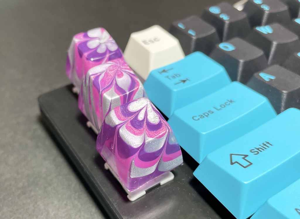 トリコマーブルキーキャップvol.2(紫、ピンク、銀)