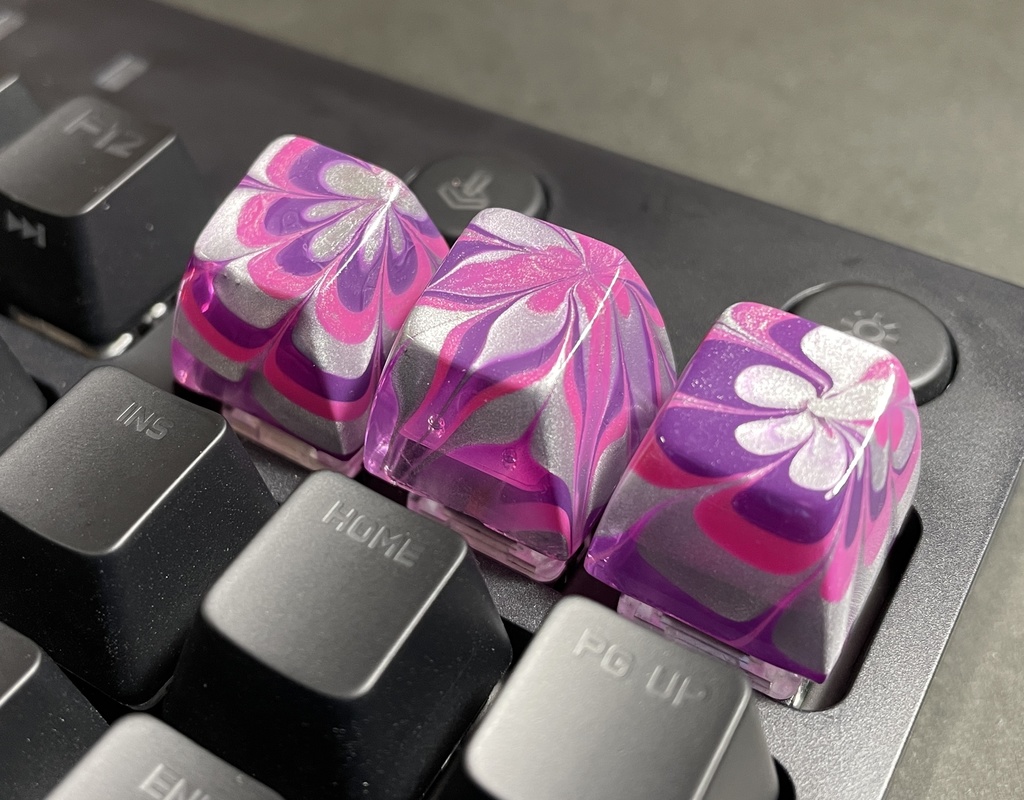 トリコマーブルキーキャップvol.2(紫、ピンク、銀)