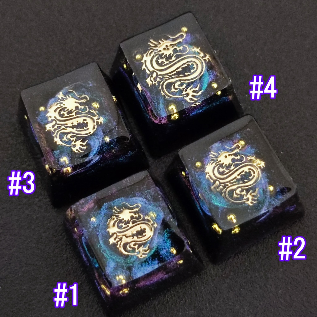 【キーキャップ】黒金龍