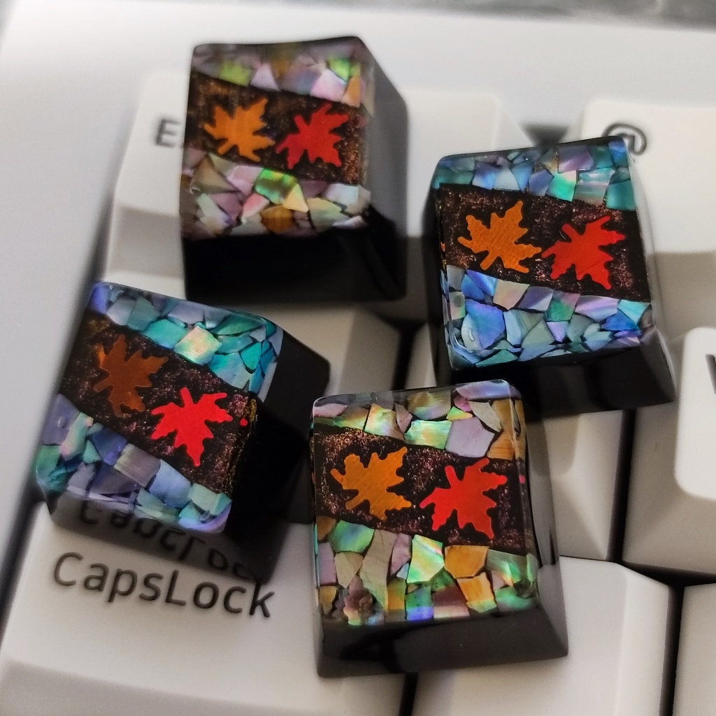 【キーキャップ】螺鈿四季《紅葉》