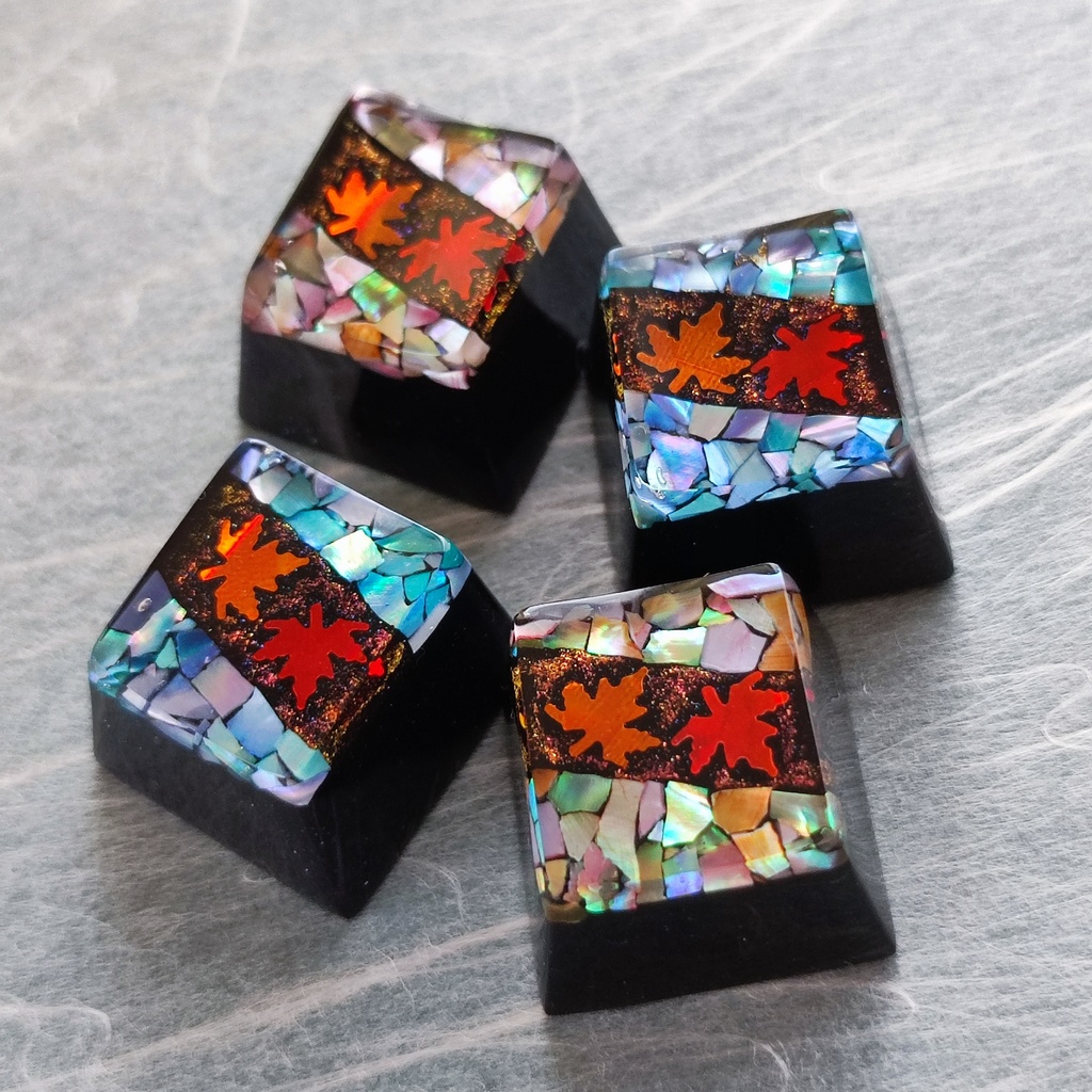 【キーキャップ】螺鈿四季《紅葉》