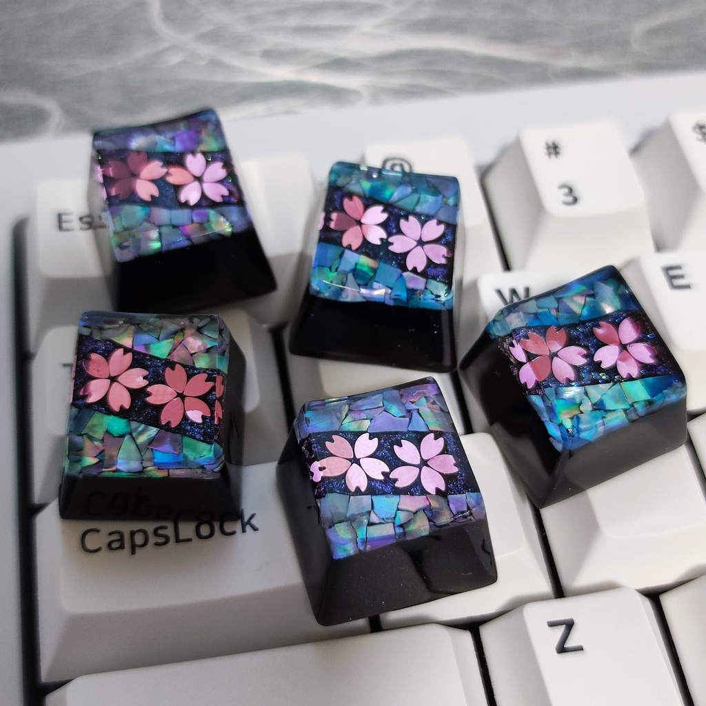 【キーキャップ】螺鈿四季《桜》