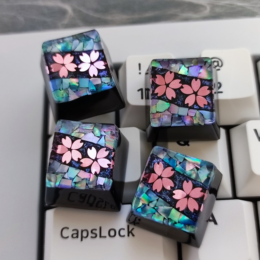 【キーキャップ】螺鈿四季《桜》