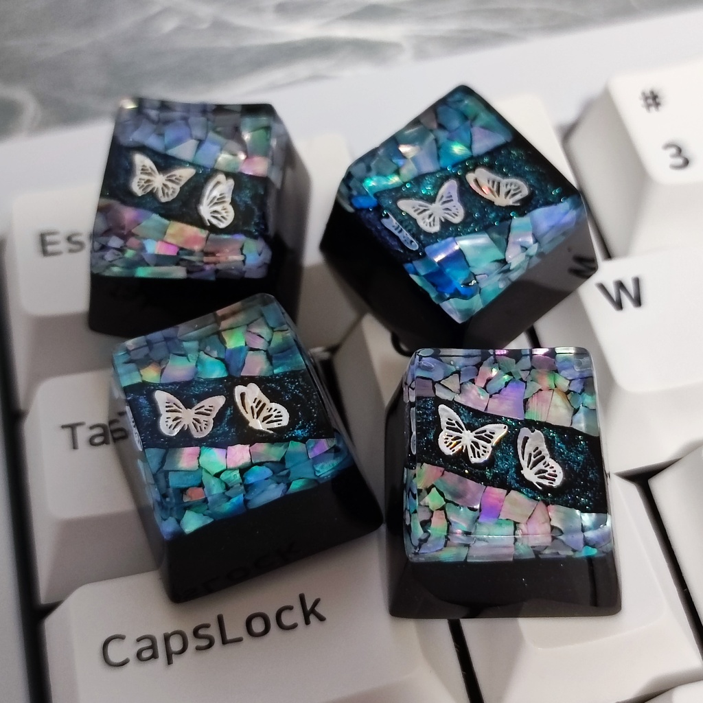 【キーキャップ】螺鈿四季《蝶》ver.1