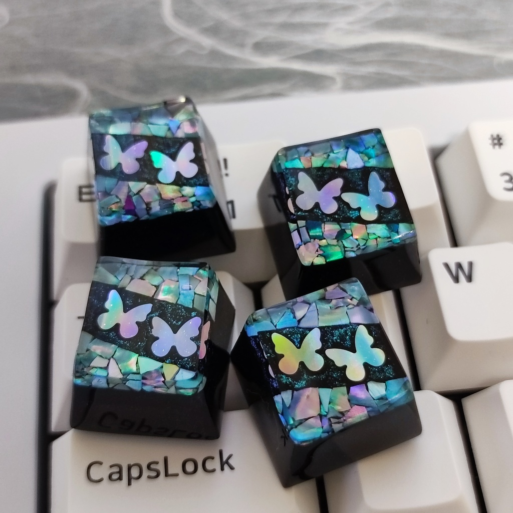 【キーキャップ】螺鈿四季《蝶》ver.2