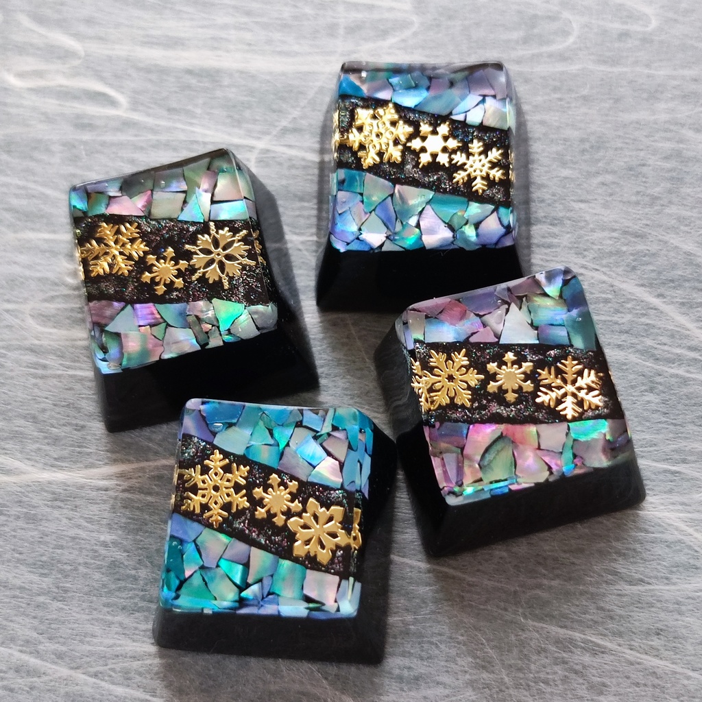 【キーキャップ】螺鈿四季《雪》