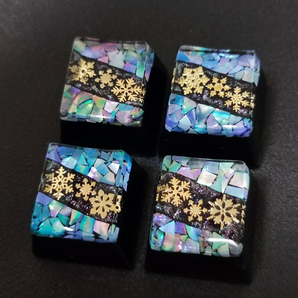 【キーキャップ】螺鈿四季《雪》