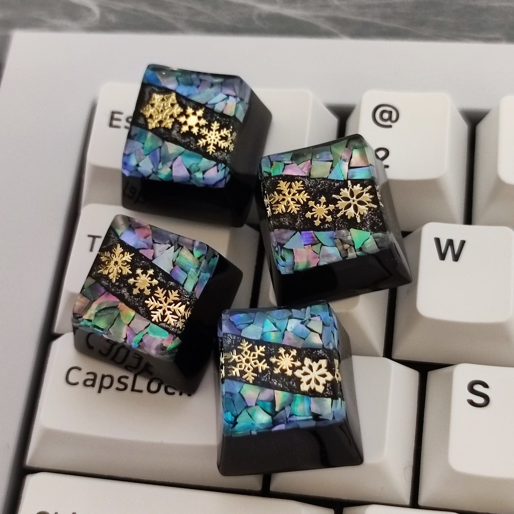 【キーキャップ】螺鈿四季《雪》