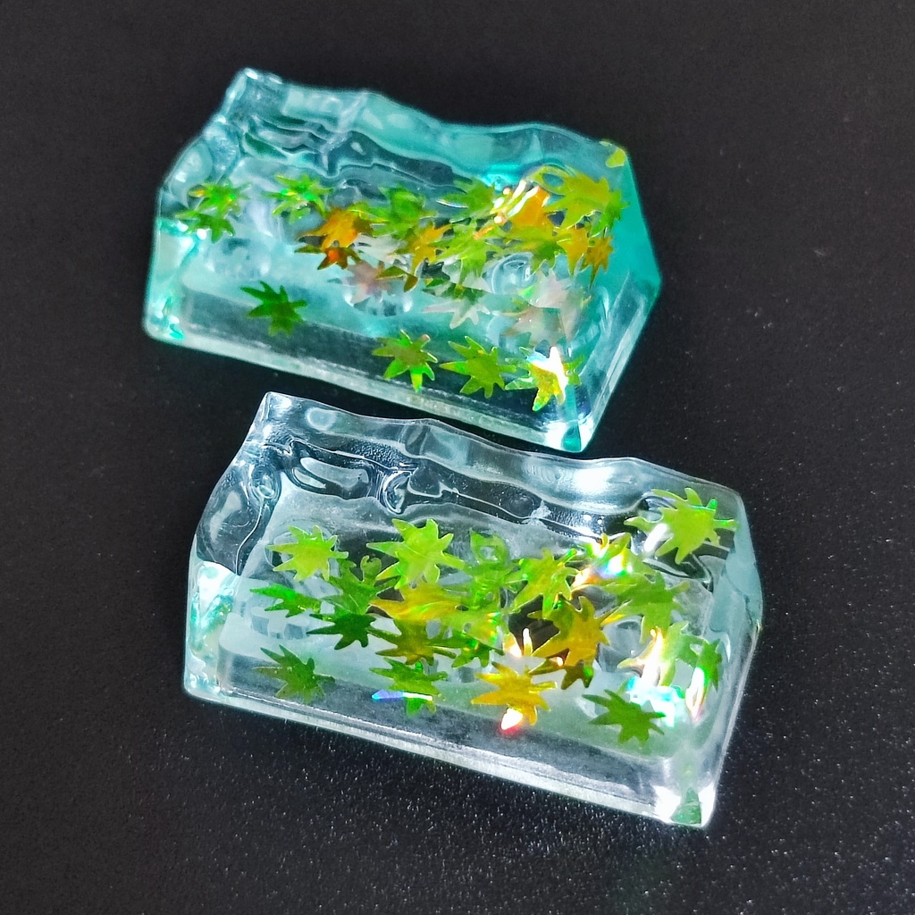 【キーキャップ】水面《青もみじ》【Backspace 2u】