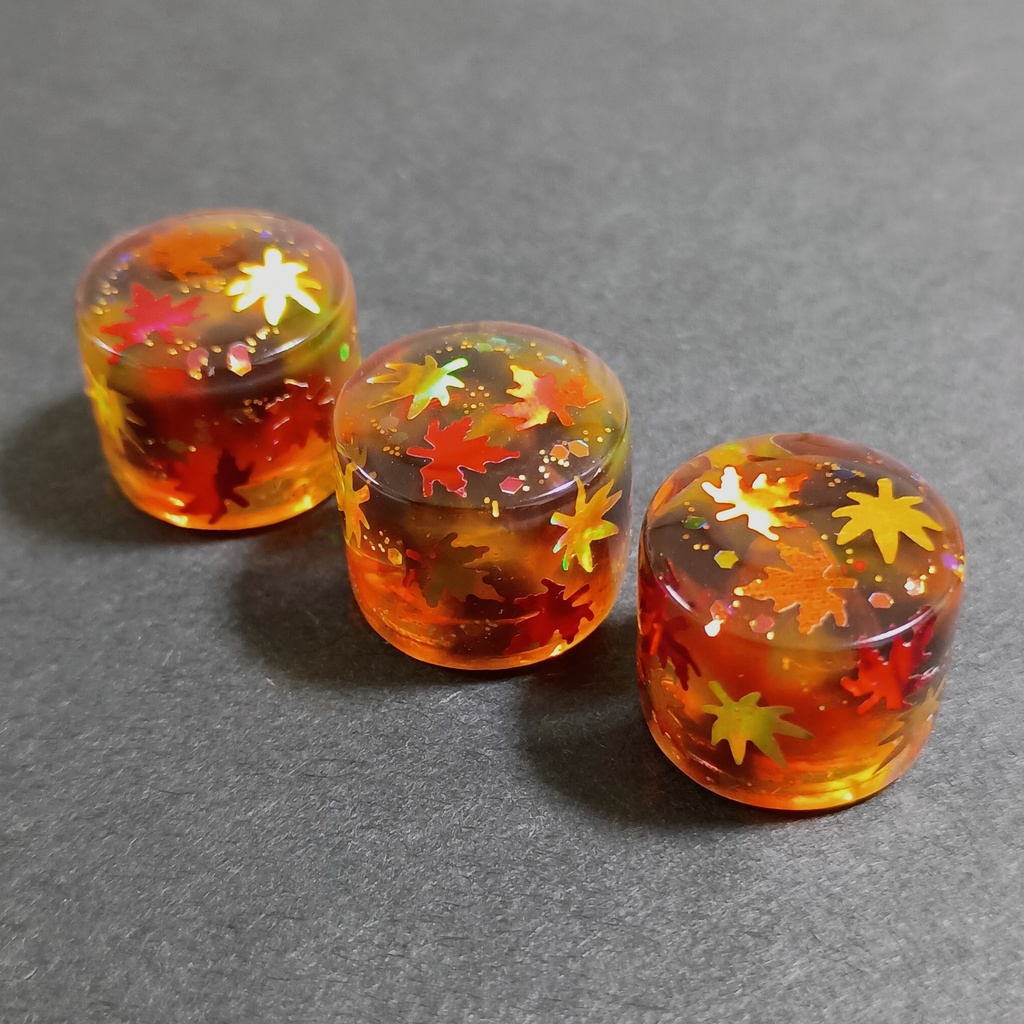 【キーキャップ&ロータリーエンコーダノブ】べっ甲紅葉