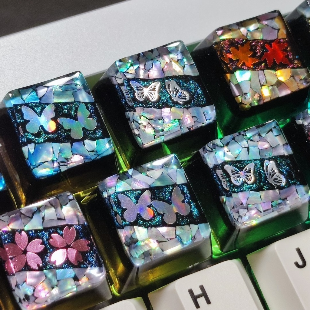 【キーキャップ】螺鈿四季《紅葉》