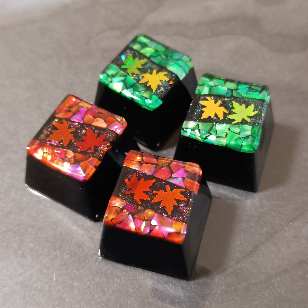 【キーキャップ】螺鈿四季《紅葉》