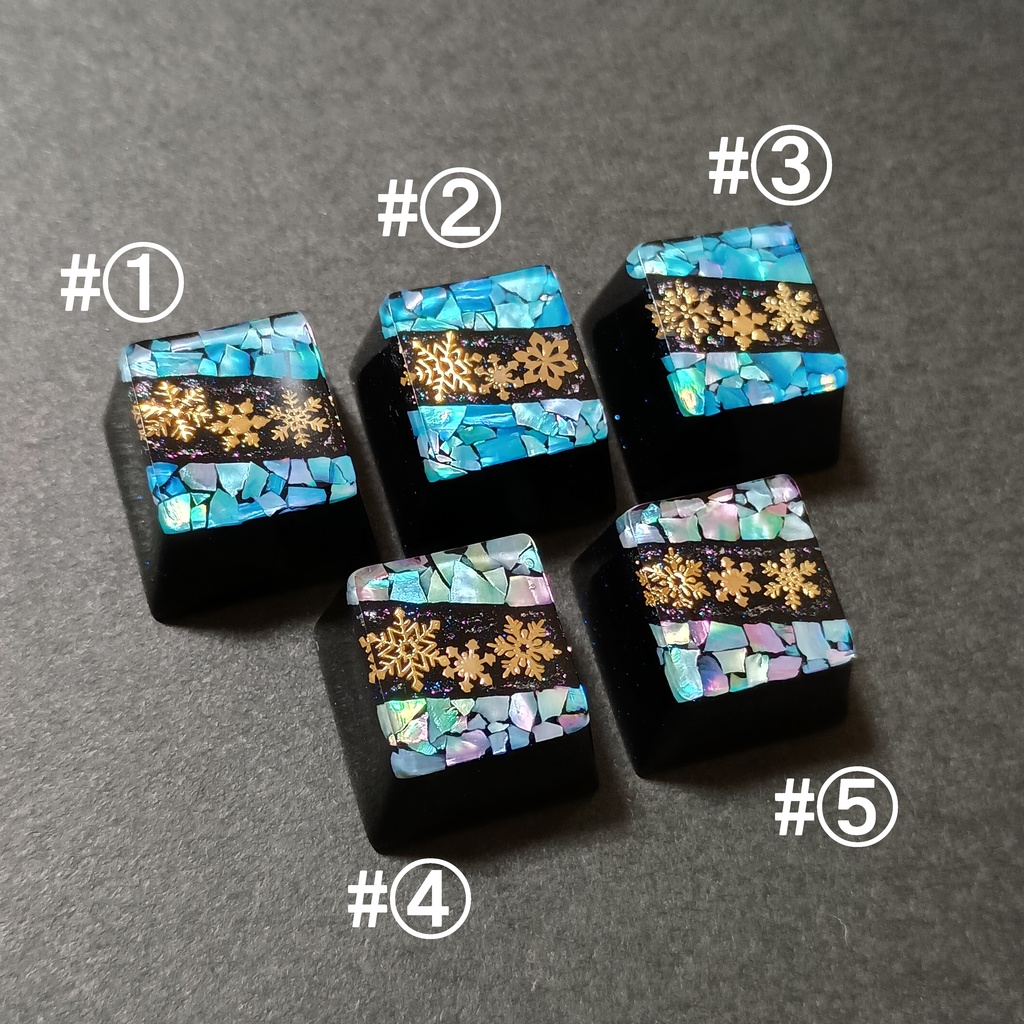 【キーキャップ】螺鈿四季《雪》