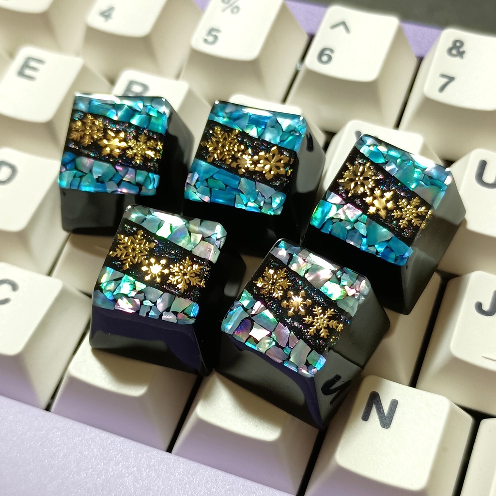 【キーキャップ】螺鈿四季《雪》