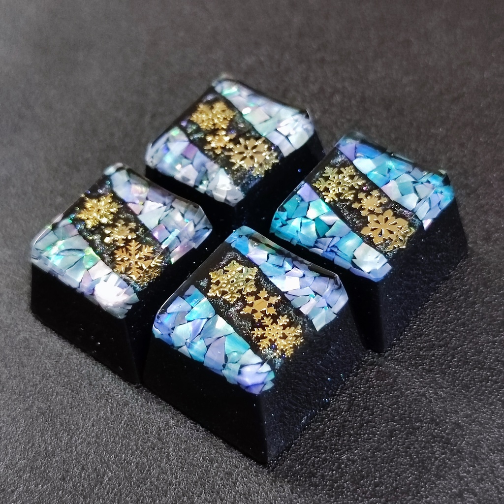 【キーキャップ】螺鈿四季《雪》