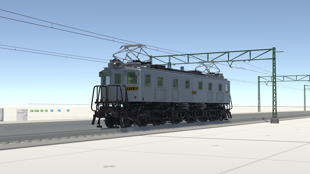 【VRChat想定3Dモデル】EF13電気機関車【VRChatワールド用ギミック】