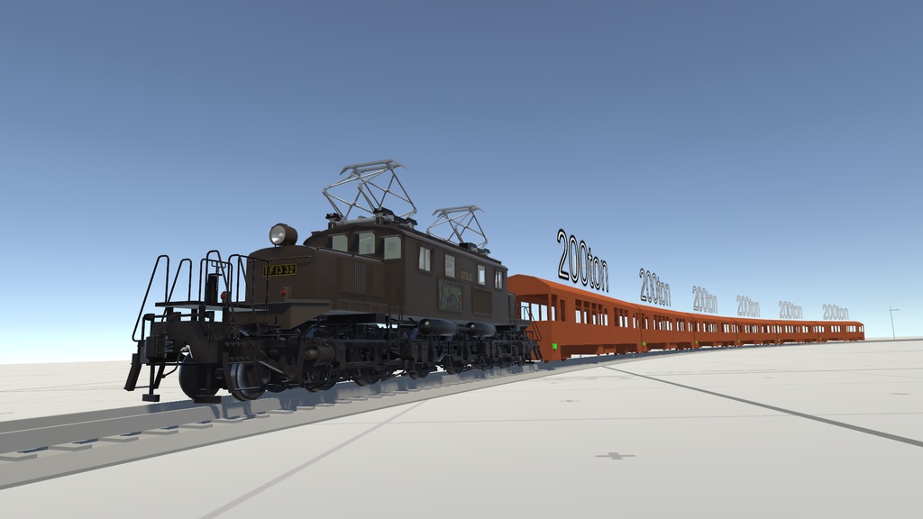 【VRChat想定3Dモデル】EF13電気機関車【VRChatワールド用ギミック】