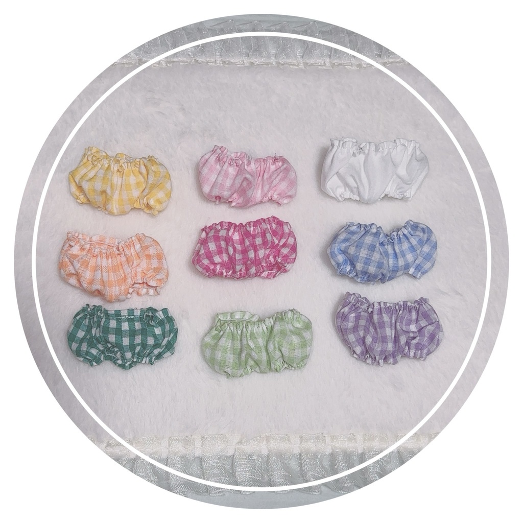 ちみぱんちゅ 無地ホワイト チェック柄