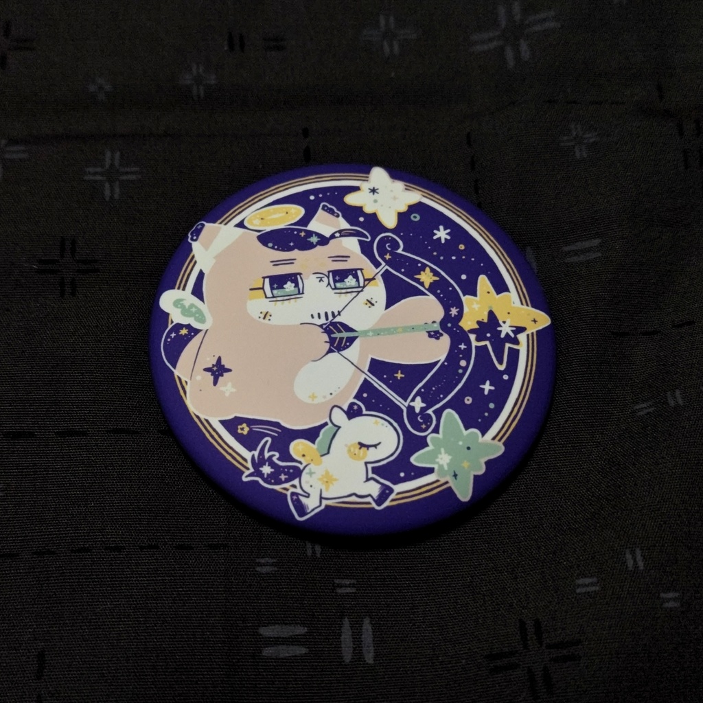 星座フォゼ尾ちゃん🐈️🌠マット缶バッジ