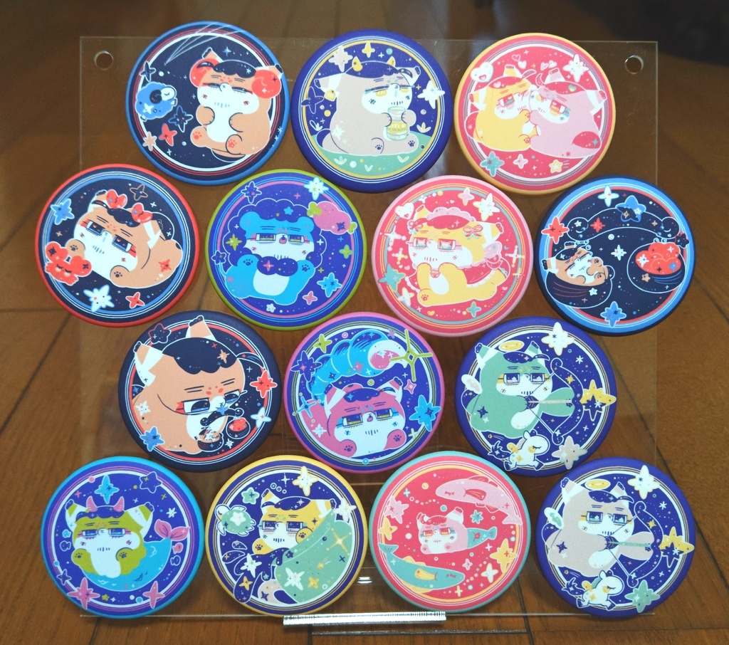 星座フォゼ尾ちゃん🐈️🌠マット缶バッジ