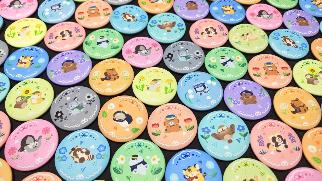 フォゼ尾ちゃん🐈️🌼マット缶バッジ