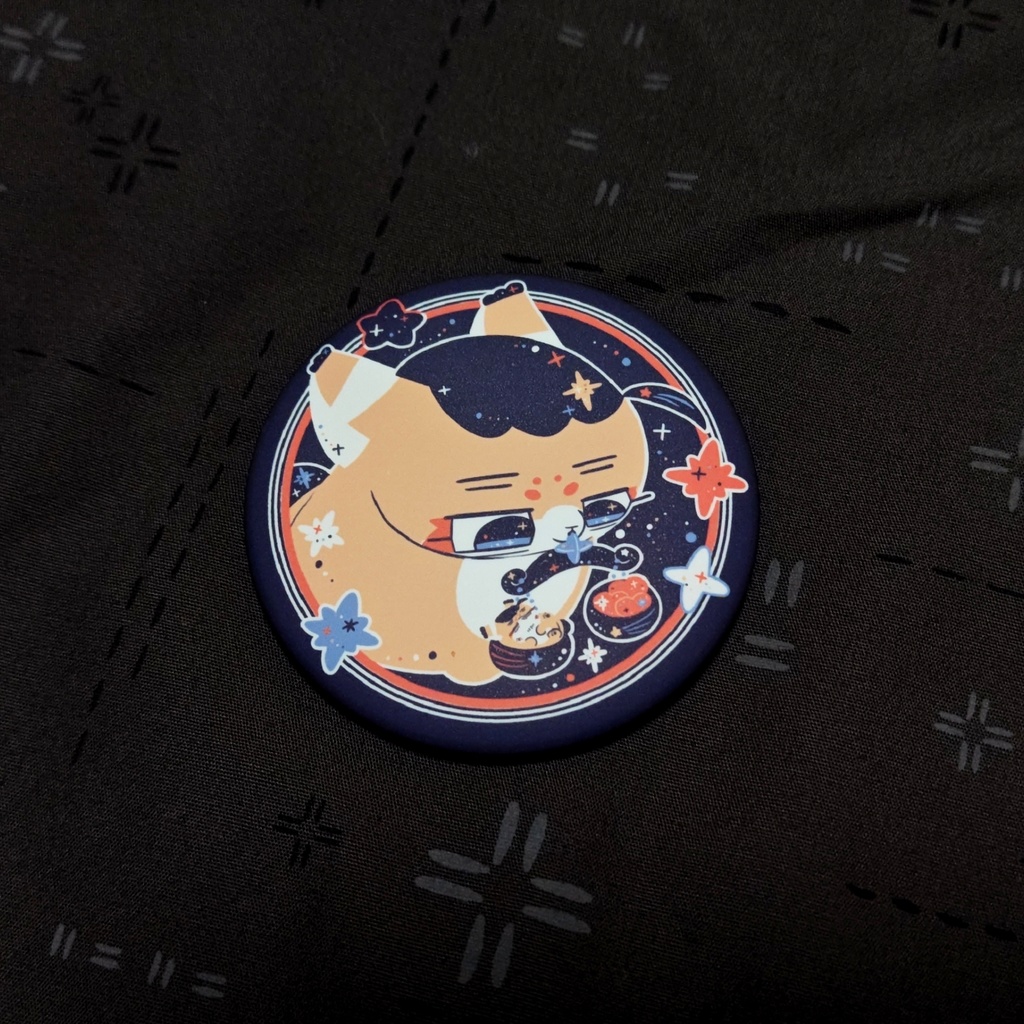 フォゼ尾ちゃん🐈️星座シリーズマット缶バッジ🌠【57mm】