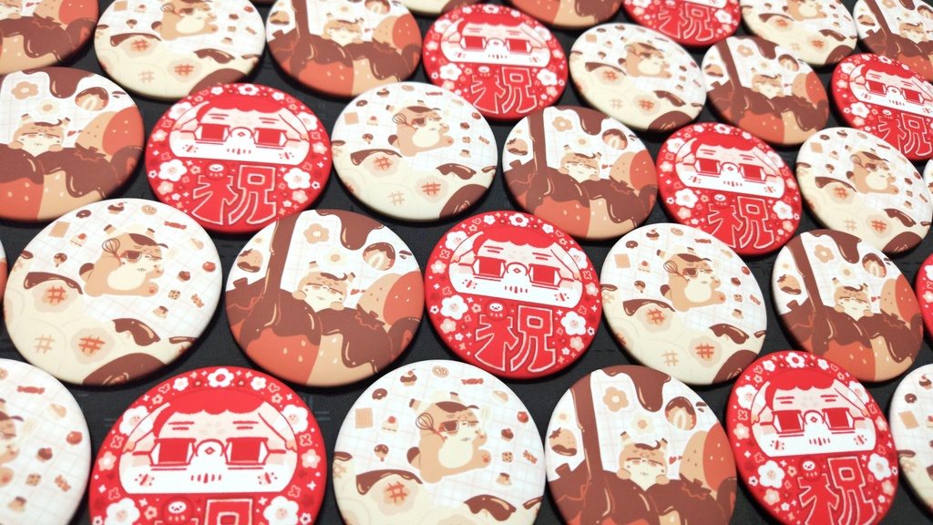 🆕フォゼ尾ちゃん×バレンタイン🐈️🍫💝マット缶バッジ