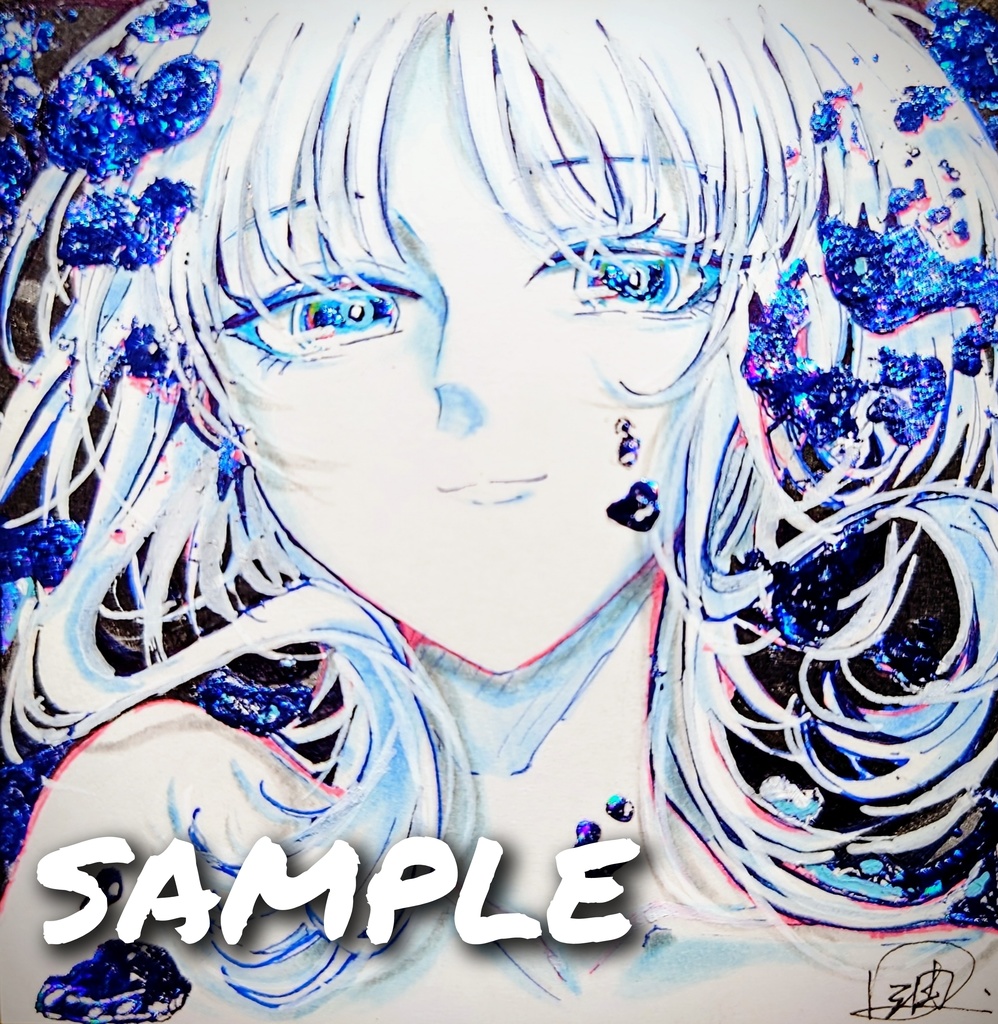 【原画】深海水母（豆色紙サイズ）