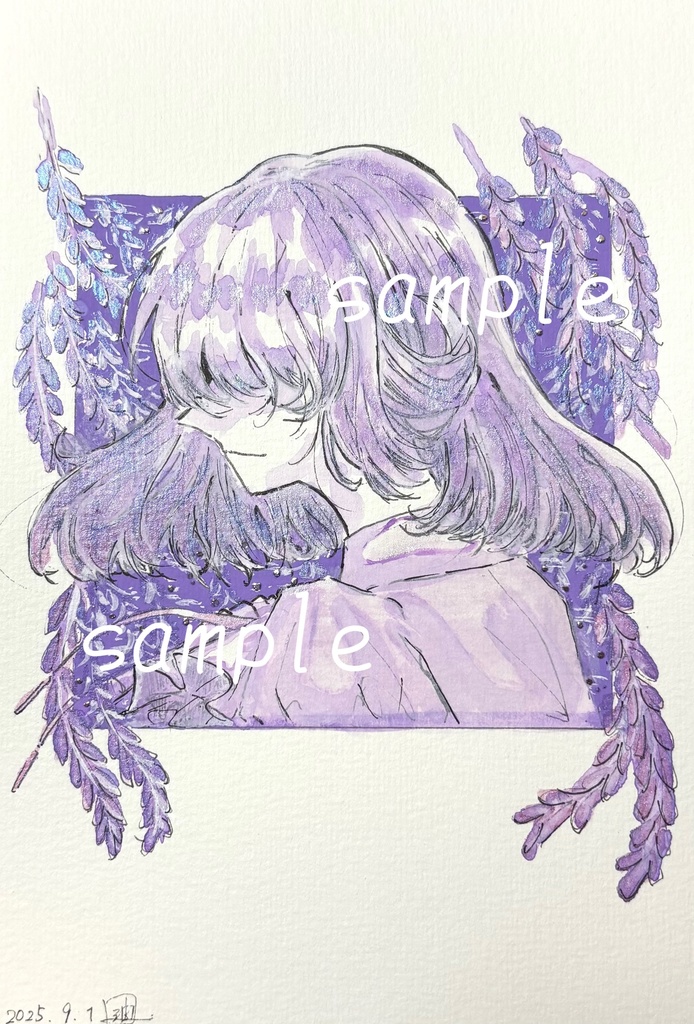 【原画】藤（ポストカードサイズ）