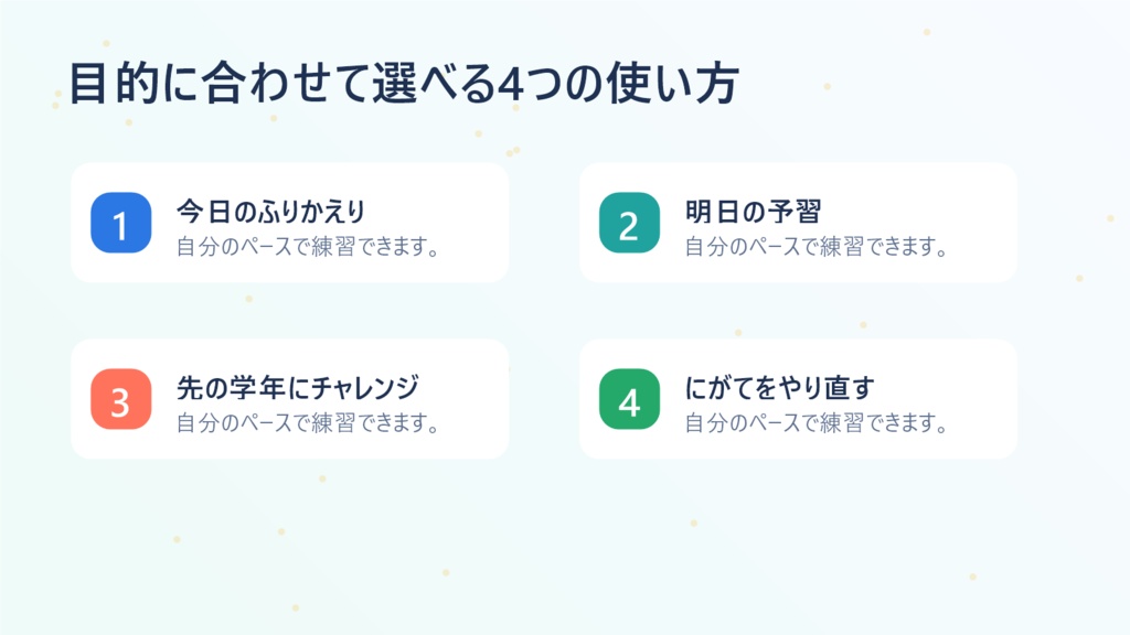 さんすうステップ 小学生の家庭学習・中学生の振り返り