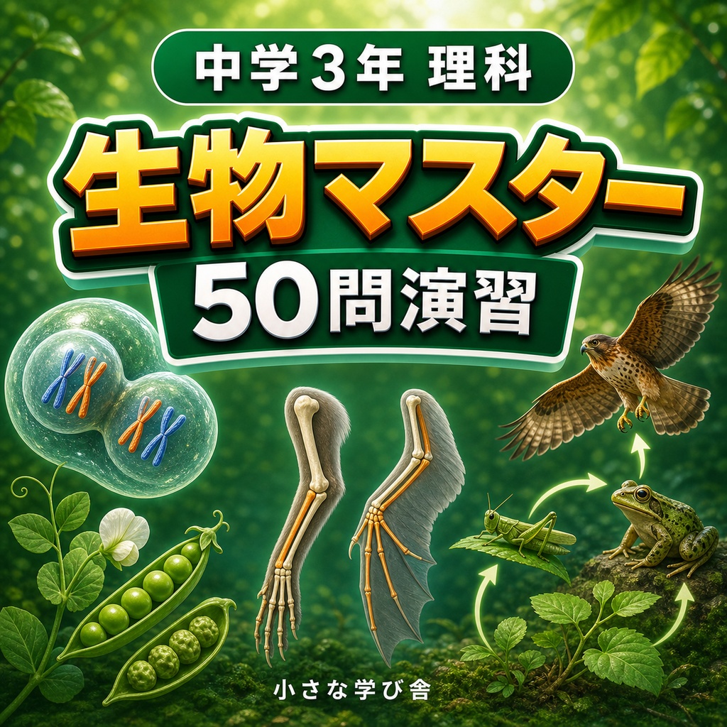 中学3年理科・生物マスター50問演習~ゲームで学ぶ生物基礎確認クイズ~