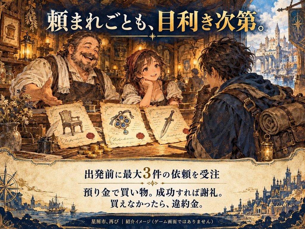 星屑市、再び ~目利きと依頼と競りのファンタジー・バザールRPG~