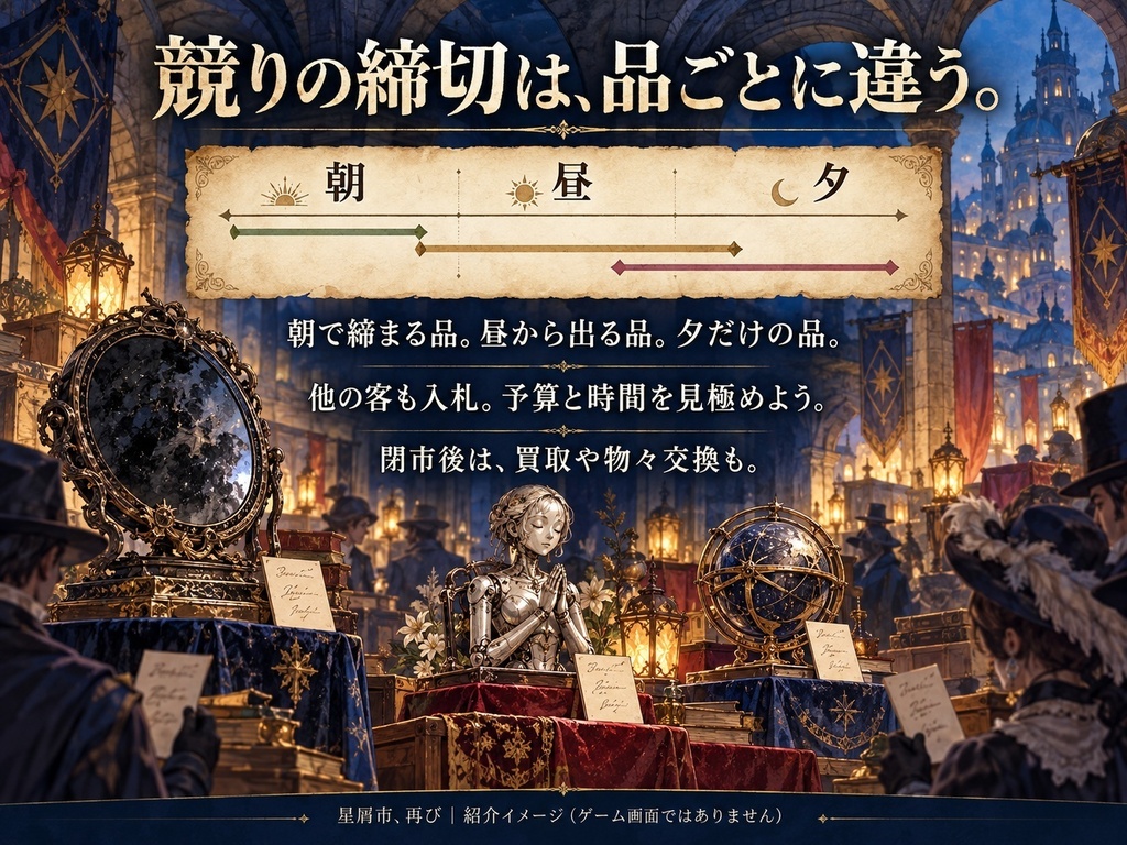 星屑市、再び ~目利きと依頼と競りのファンタジー・バザールRPG~