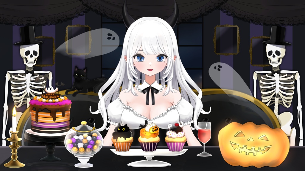 ハロウィンなお部屋背景