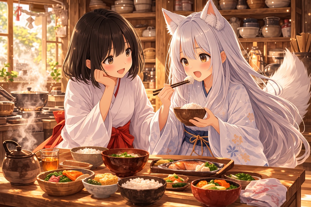 巫女と妖狐の平穏な一日