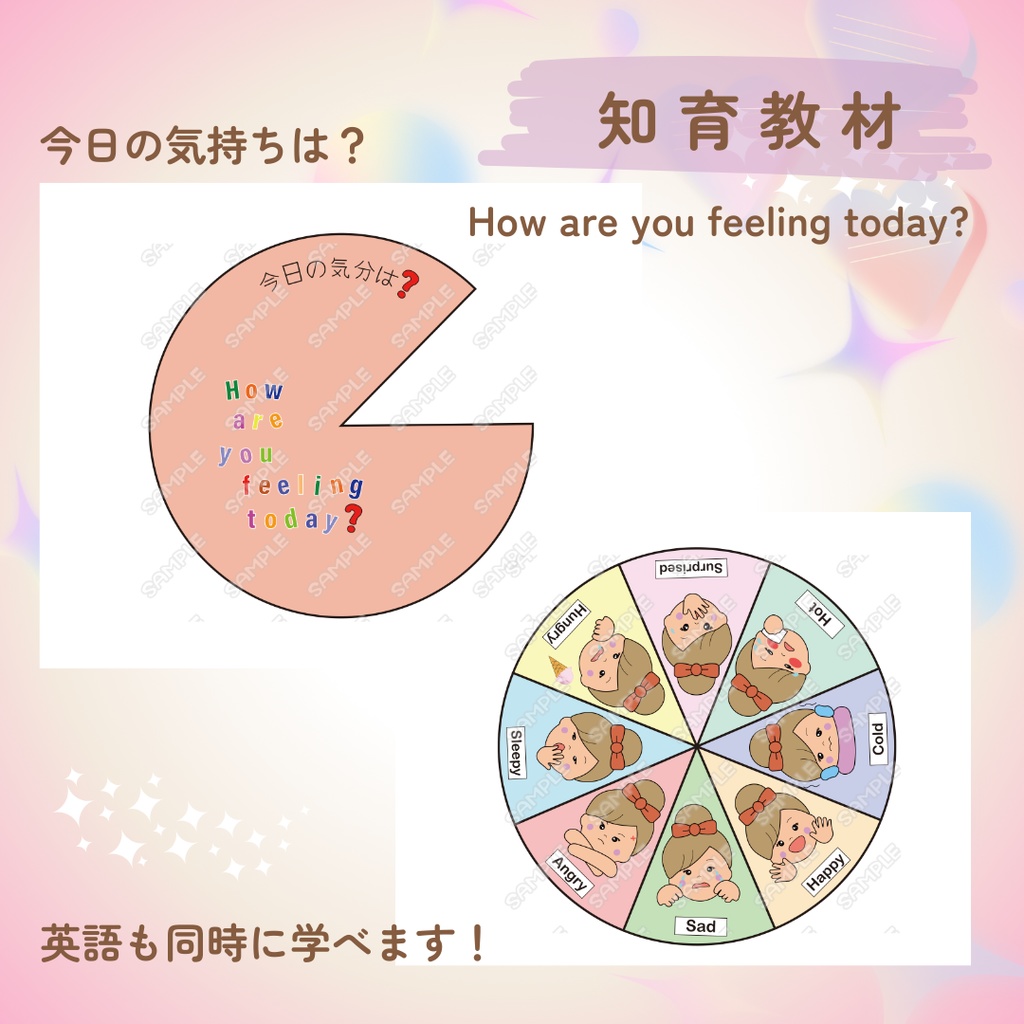 ★知育教材・ホイールチャート★5点セット(英語付き)