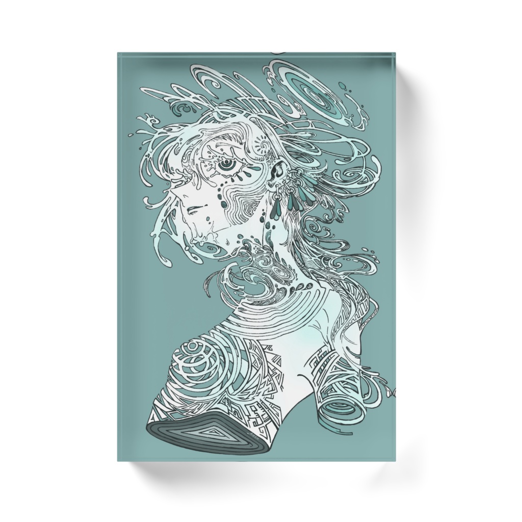 「水神」アクリルブロック